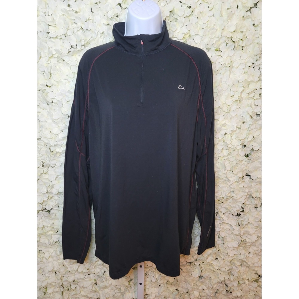 Paradox Merino Blend Mens Large 1/4 Zip‎ Long Sleeve Pullover Shirt Black Size L